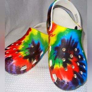 Tie Dye Crocs. Women’s 8. Men’s 6.